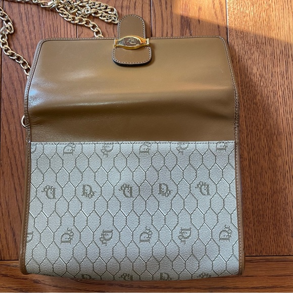 Vintage Dior honeycomb Beige & Brown Coated Canvas Shoulder Bag-no dustbag - Picture 11 of 16